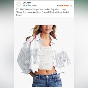 Sparkly Fringe White Jacket